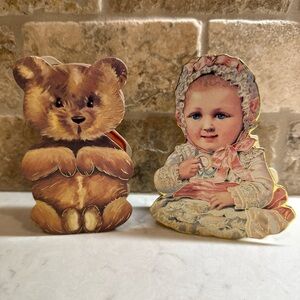 Shackman 1983 Baby Ornament Vintage - Rare - Plus 1   1990 Bear Ornament